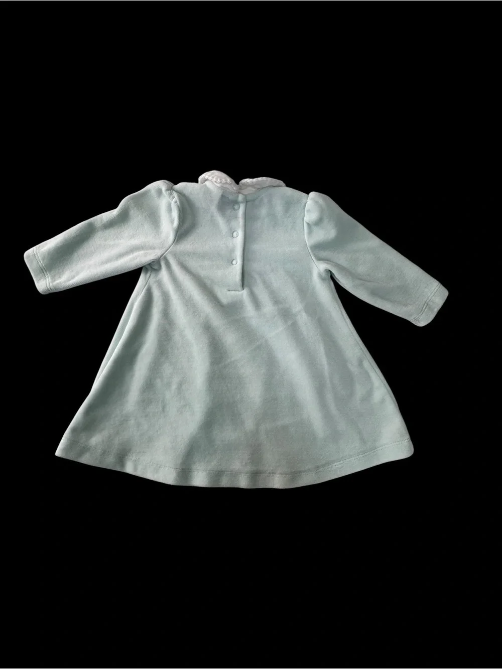Little Me Mint Green Long-Sleeve Dress with White Peter Pan Collar